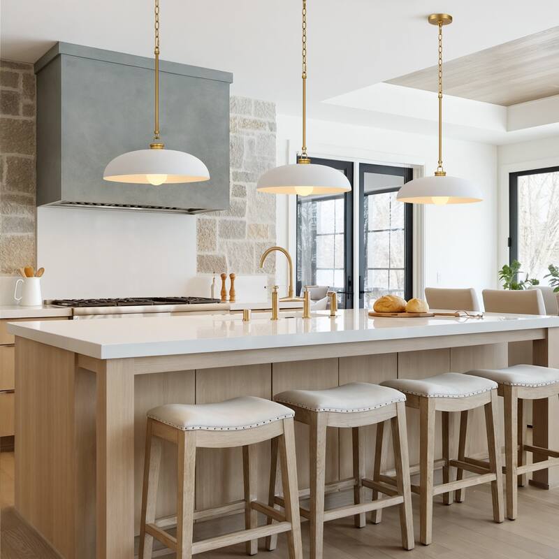 1-Light Farmhouse Metal Dome 15.7inch Kitchen Hanging Pendant Lights