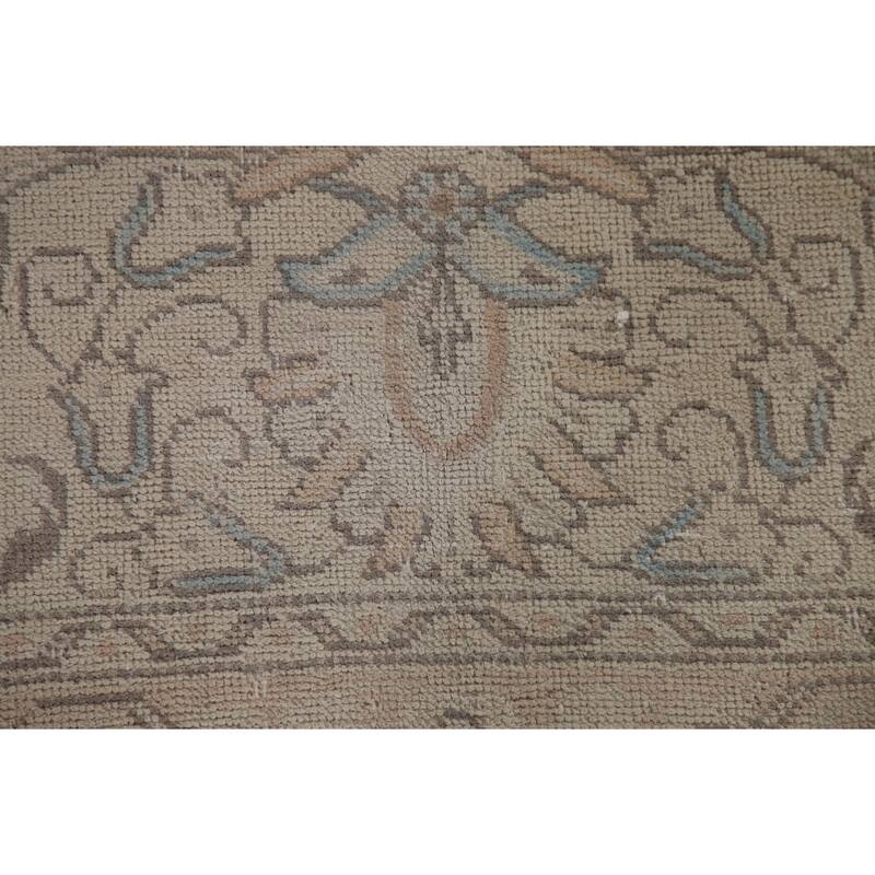 Hand-knotted Floral Distressed Tabriz Persian Rug Oriental Wool Carpet - 9'8" x 12'2"
