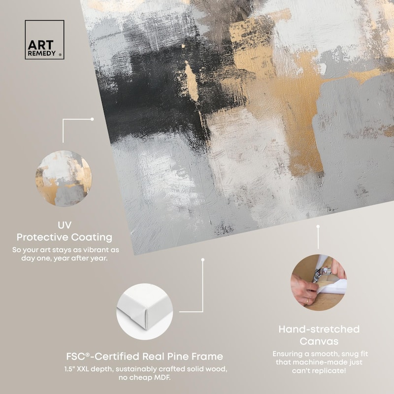 Gilded Gray II Canvas by Art Remedy, Gallery Wrapped