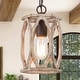 preview thumbnail 5 of 8, Farmhouse 1-Light Wood Lantern Pendant Cage Light for Kitchen Island - D6"x H 9.5"