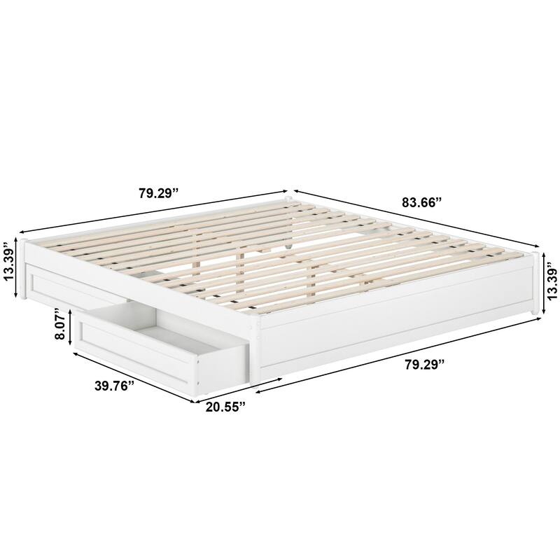 Barcelona Panel Platform Bed with Storage Drawers