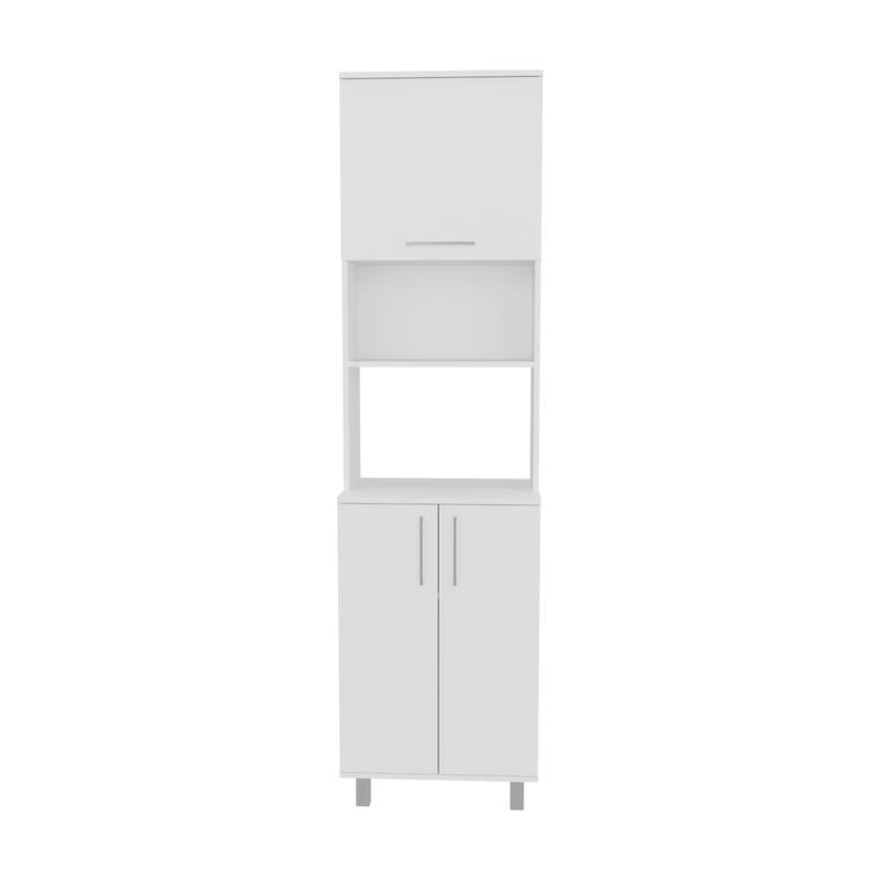Bombona 80" High Double Cabinet Kitchen Pantry White