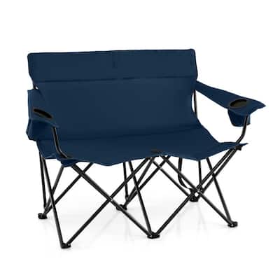 600D Oxford Metal 2-Person Outdoor Folding Loveseat Chair