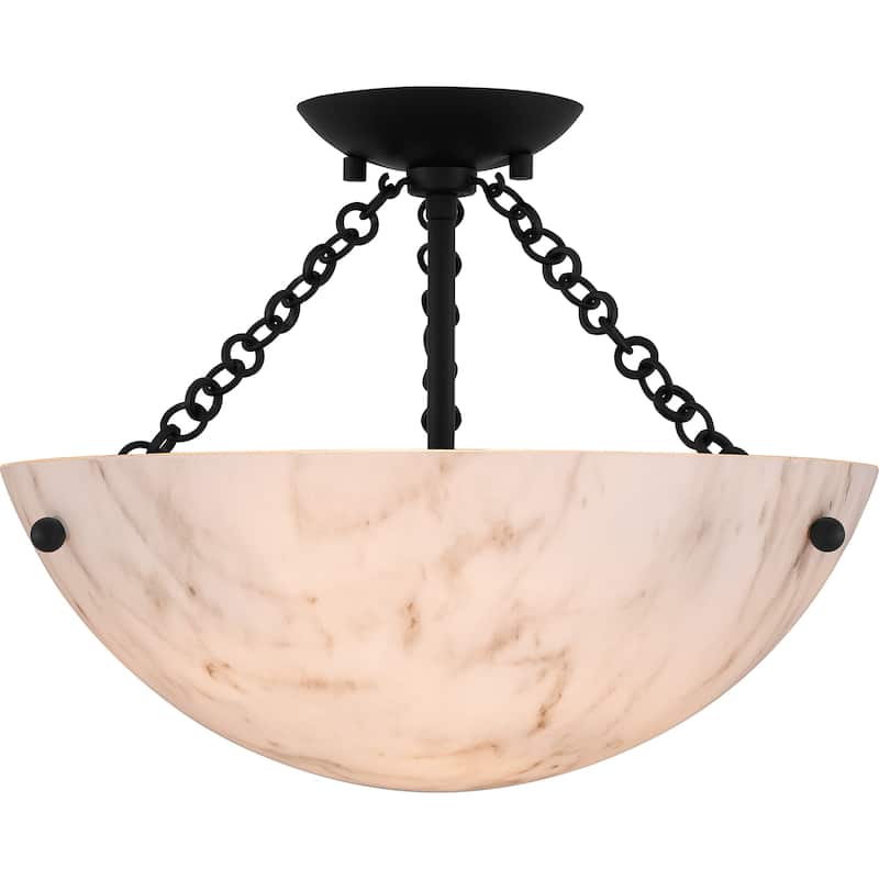 Baylor 3-Light Matte Black Semi-Flush Mount
