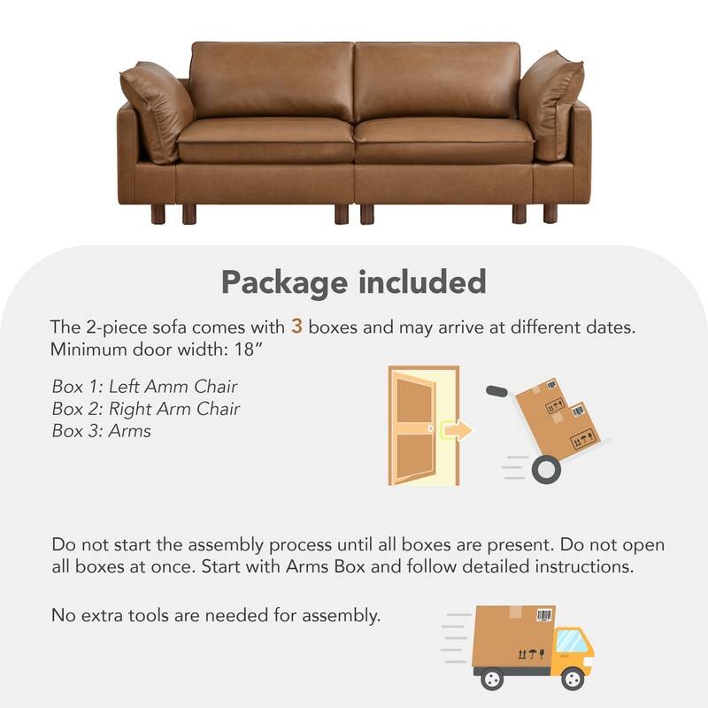 Spruce & Spring Modular Cloud Couch Sofa with Wood Legs for Living Room