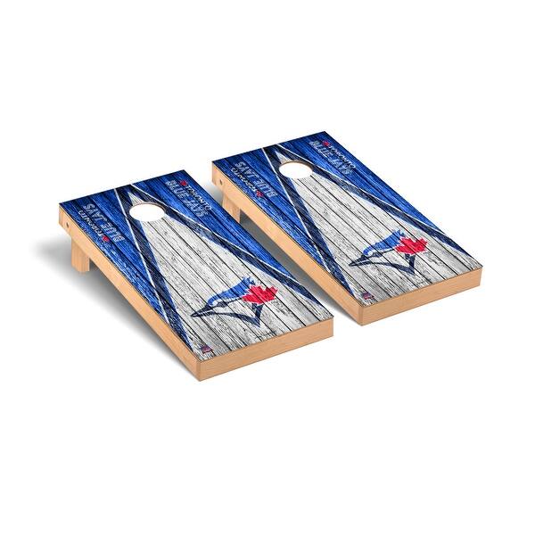 slide 2 of 5, Toronto Blue Jays MLB Triangle Cornhole Board Set Include Carrying Case
