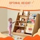preview thumbnail 3 of 5, 4-Tier Kids Wooden Bookshelf, Six-Layer Sling Bookcase, Kids Storage Book Rack, Book Toy Organizer Cabinet, for Kids Room