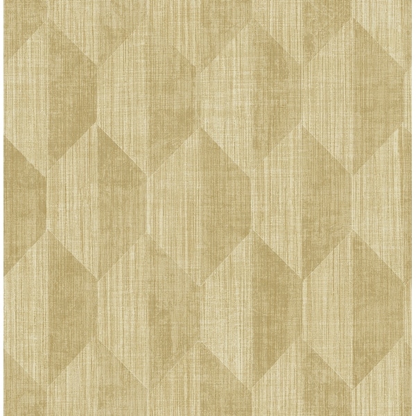 slide 2 of 6, Seabrook Designs Alise Hexagon Geometric Unpasted Wallpaper 20.5 in. W x 33 ft. L - Metallic Burlap