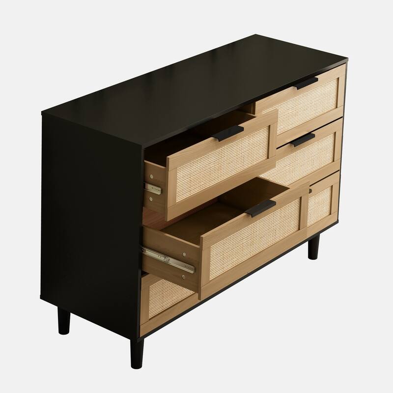 6 drawers Rattan dresser Rattan Drawer