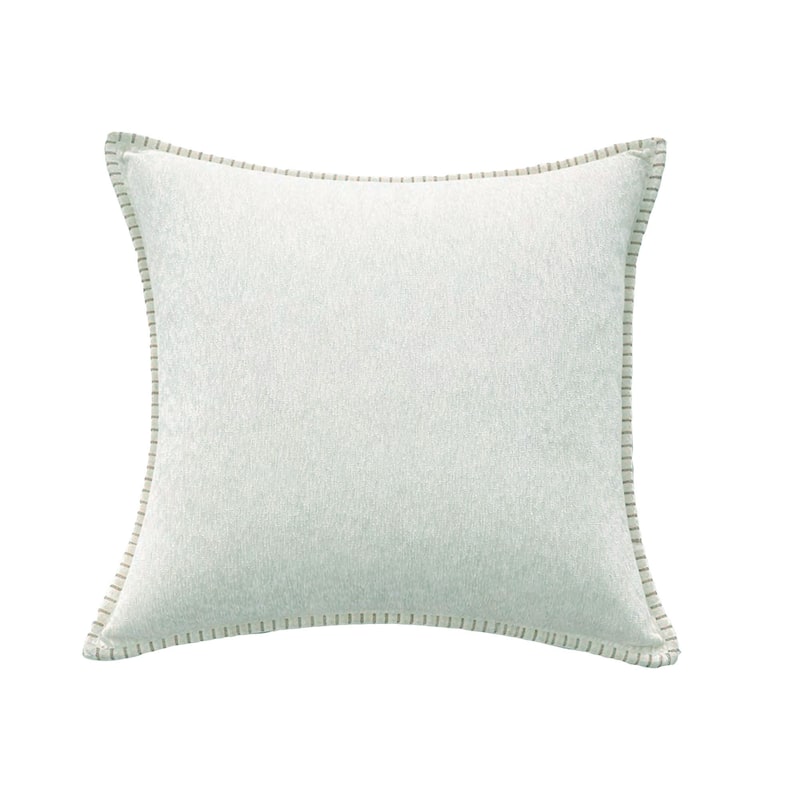 Textured Throw Pillow with Stitched Contrast Edge Set of 2 - White