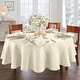 preview thumbnail 34 of 38, Caiden Elegance Damask Tablecloth 60"x84" Oval - Ivory