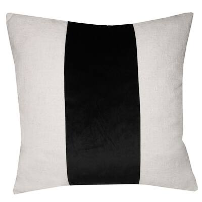Black Stripe Pillow - Down Feather Insert