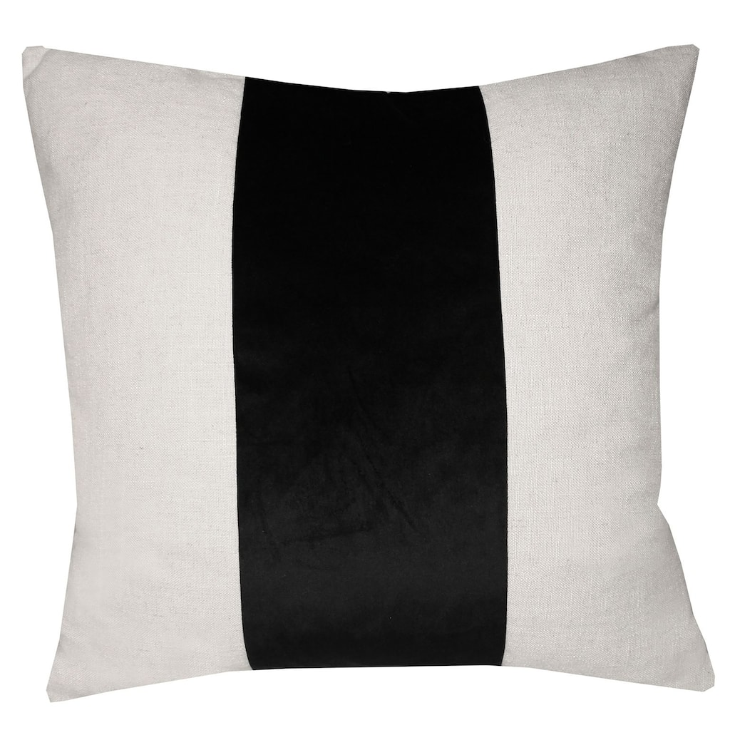 Black Stripe Pillow - Down Feather Insert