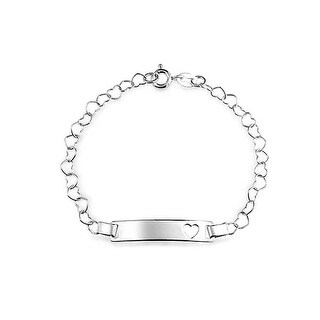 18K White Gold Diamond hanging Butterfly charm ID Bracelet 5.5 inches