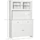 HOMCOM 63.5" Kitchen Buffet with Hutch, Pantry Storage Cabinet with 4 Shelves, Drawers, Framed Glass Doors