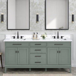 Avanity Madison 72 in. Double Sink Bathroom Vanity with Engineered Stone Top - 73" x 22"D x 35"H