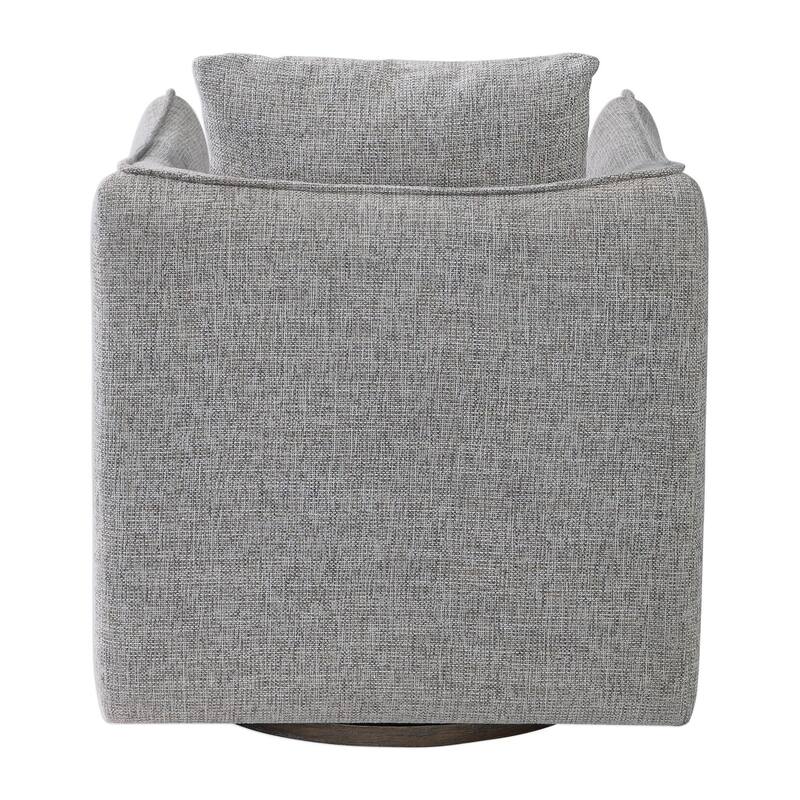 Uttermost Corben 29" Wide Shelter Arm Wood Frame Swivel Accent Chair