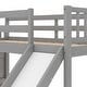 preview thumbnail 24 of 24, Twin Over Twin Bunk Bed with Slide and Stairway, Low Design for Small Spaces