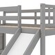 preview thumbnail 8 of 18, Twin over Twin Low Bunk Bed Frame with Convertible Slide and Stairway