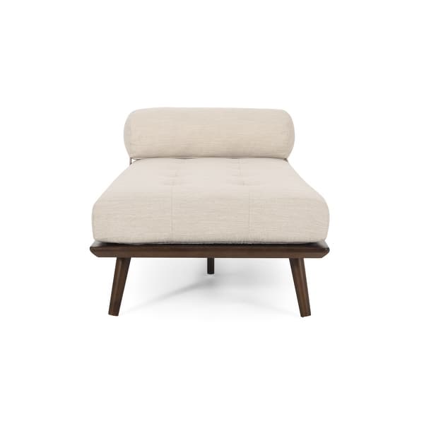 Viewland Fabric Tufted Chaise Lounge with Bolster Pillow by Christopher