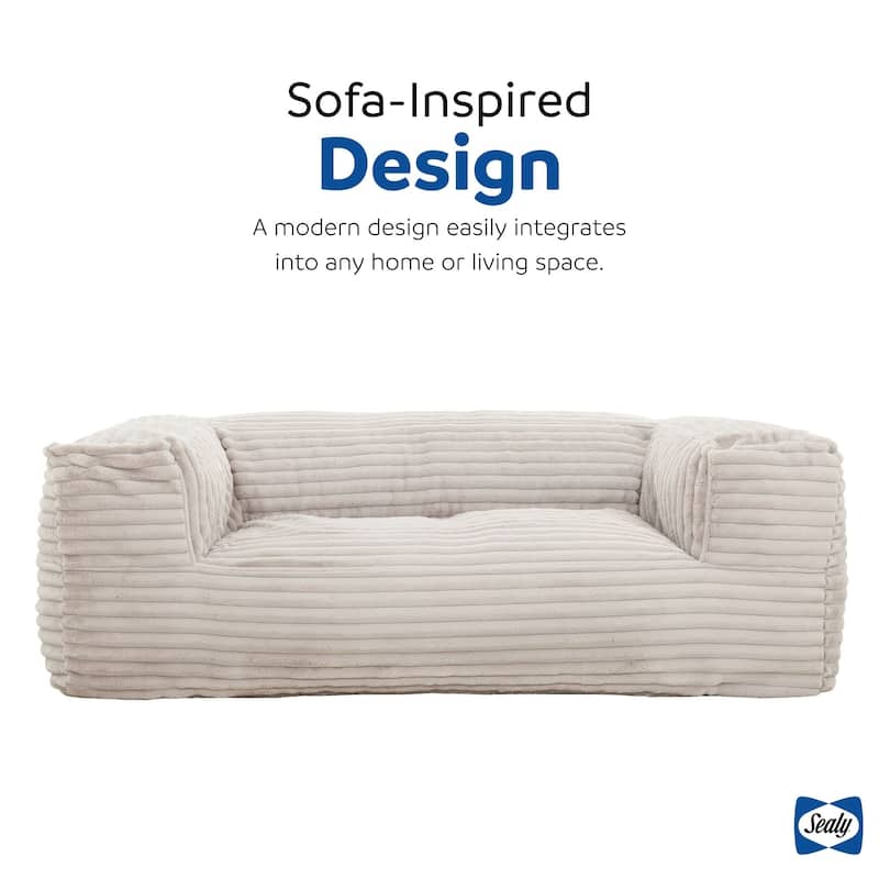 Sealy® Redd Taupe Corduroy Foam Bean Bag Sofa