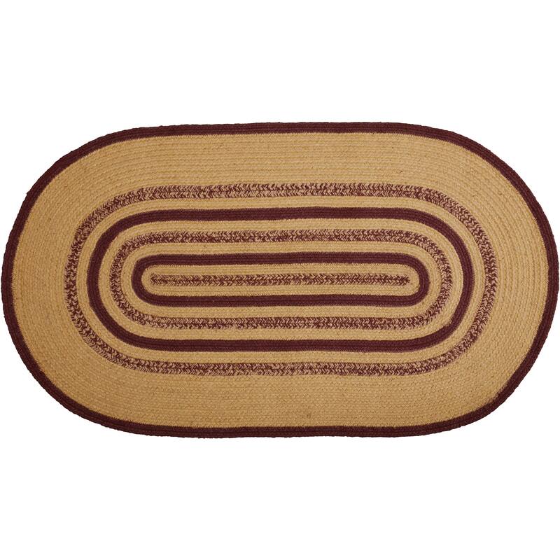 Potomac Jute Rug Oval Stencil Stars w/ Pad 27x48 - 27" x 48" Oval
