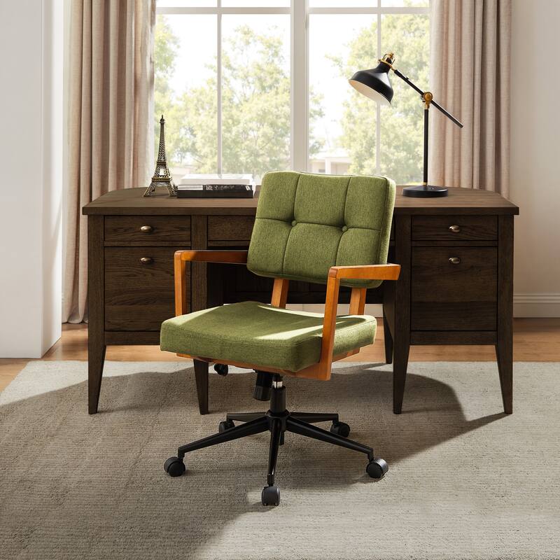 Art Leon Swivel Accent Home Office Chair with Adjustable Height - Green