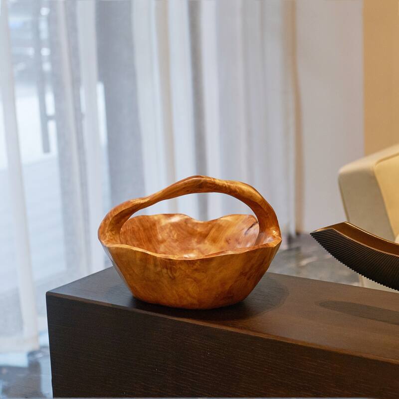 Greenage Cedar Basket with Handle,Perfect for Fruit Display