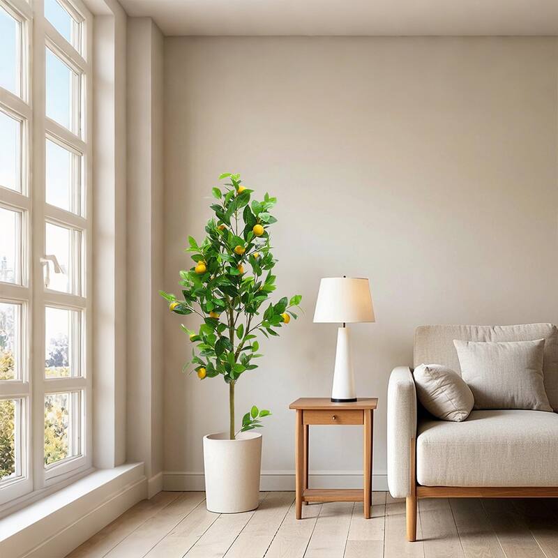Artificial Lemon Tree With Realistic Trunks And Leaves