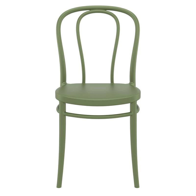 33.5" Olive Green Stackable Patio Armless Dining Chair