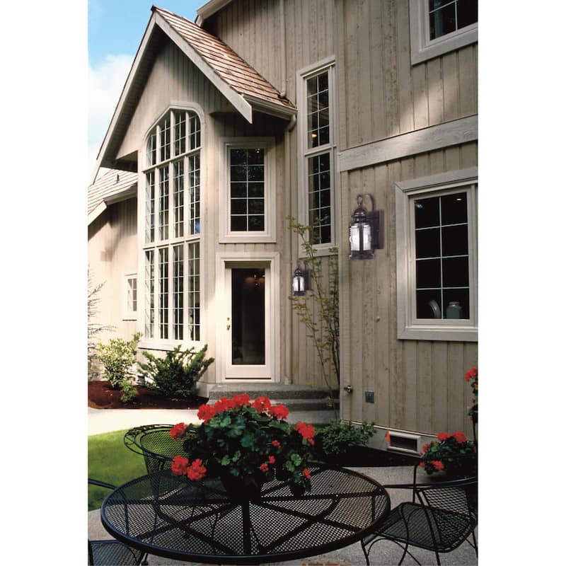 Westinghouse Weatherby One-Light Exterior Wall Lantern, Weathered Bronze Finish on Steel with Clear Glass