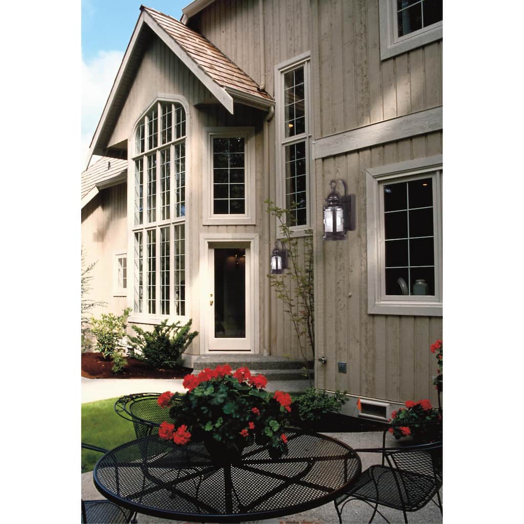 Westinghouse Weatherby One-Light Exterior Wall Lantern, Weathered Bronze Finish on Steel with Clear Glass