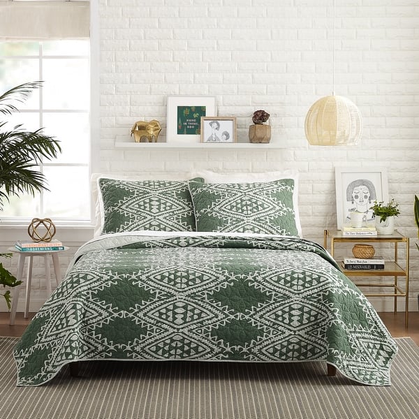 slide 2 of 7, Aisha Graphic Lightweight 100% Cotton Quilt Set by Jungalow