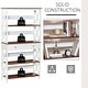 preview thumbnail 5 of 8, HOMCOM 4-Tier Shelving Bookcase Storage Cupboard with Pull Out Drawer, and Wooden Frame with X Bar Stability, White