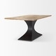 preview thumbnail 4 of 21, Maxton Light Brown Solid Wood w/ Black Iron Pedestal Base Rectangular Dining Table