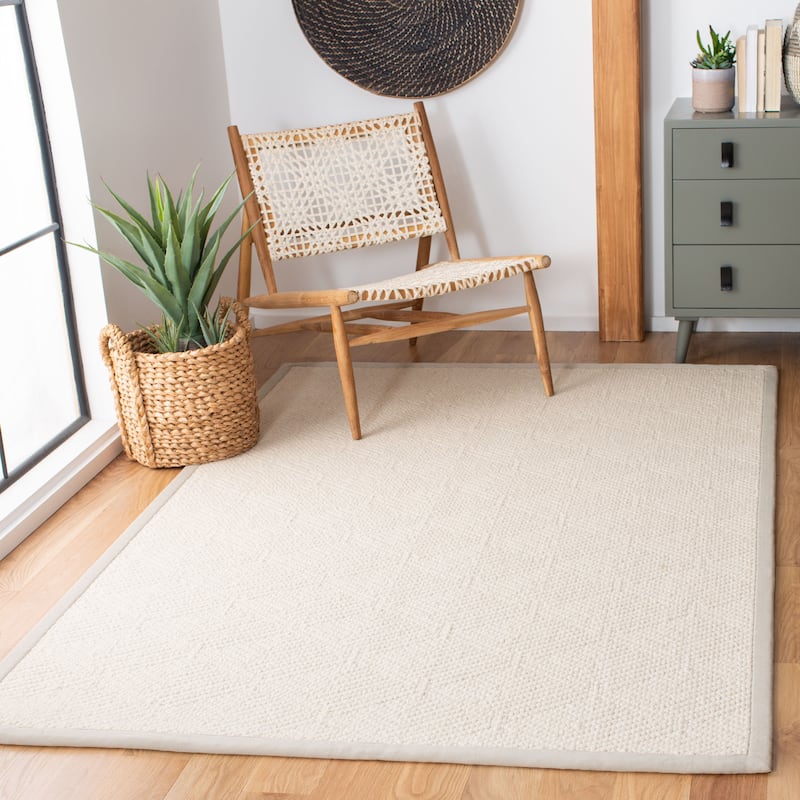 SAFAVIEH Handmade Flatweave Natural Fiber Ernesta Wool/ Jute Rug - 4' x 6' - Ivory - Rectangle