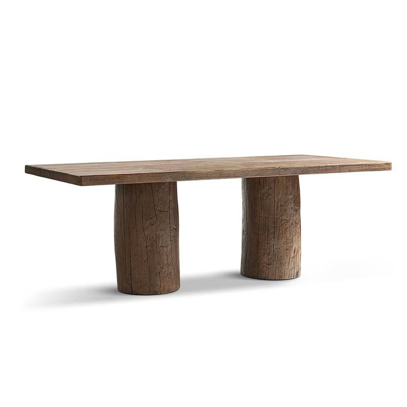 Jennifer Taylor Home Arbor 84" Solid Reclaimed Elm Double Pedestal 8-Person Dining Table