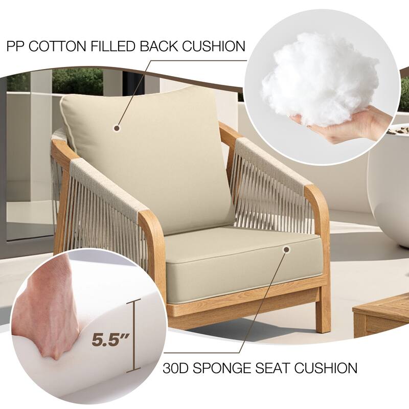24''Wx24''Dx20''H Patio Premium Sunbrella Outdoor Seat Cushions Set (Seat & Back)