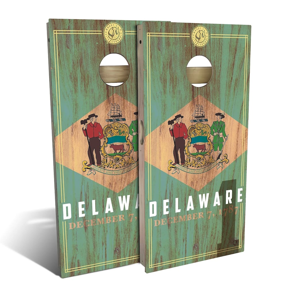 Delaware State Flag 2.0 Outdoor Cornhole Board Set