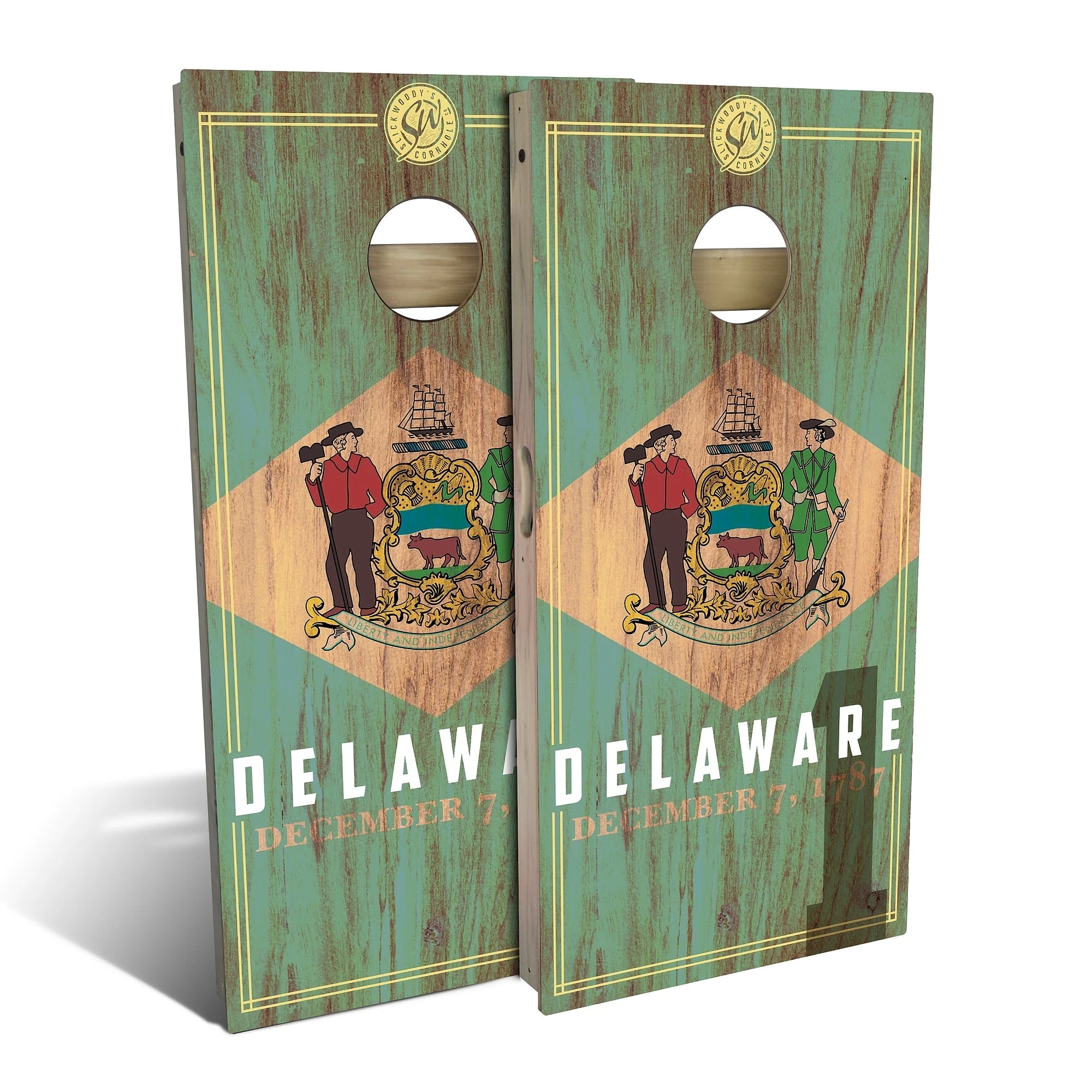 Delaware State Flag 2.0 Outdoor Cornhole Board Set
