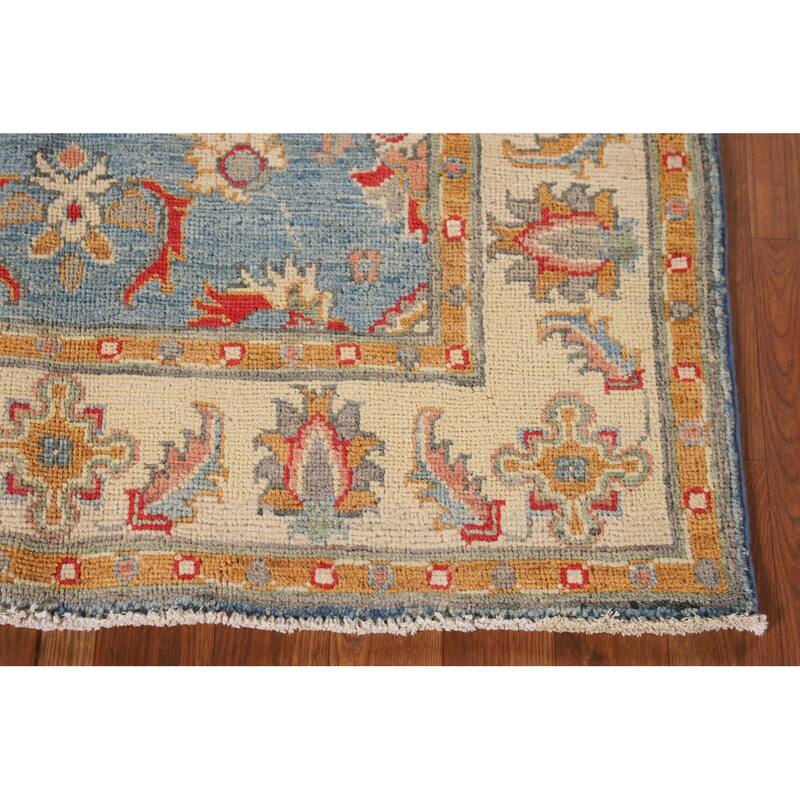 Traditional Blue Kazak Accent Rug Hand-Knotted Wool Carpet - 3'4"x 5'2"