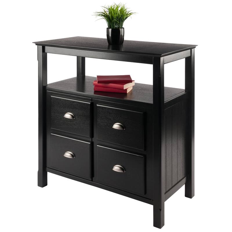 Buffet Cabinet, Black - 36 x 18.03 x 35.98 inches - 36 x 18.03 x 35.98 inches - Black