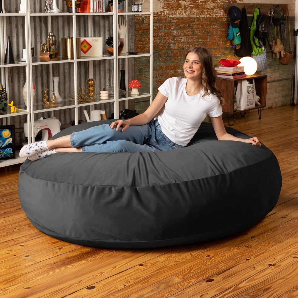 Jaxx Cocoon 6 Ft Giant Bean Bag Sofa and Lounger for Adults, Lush Velvet