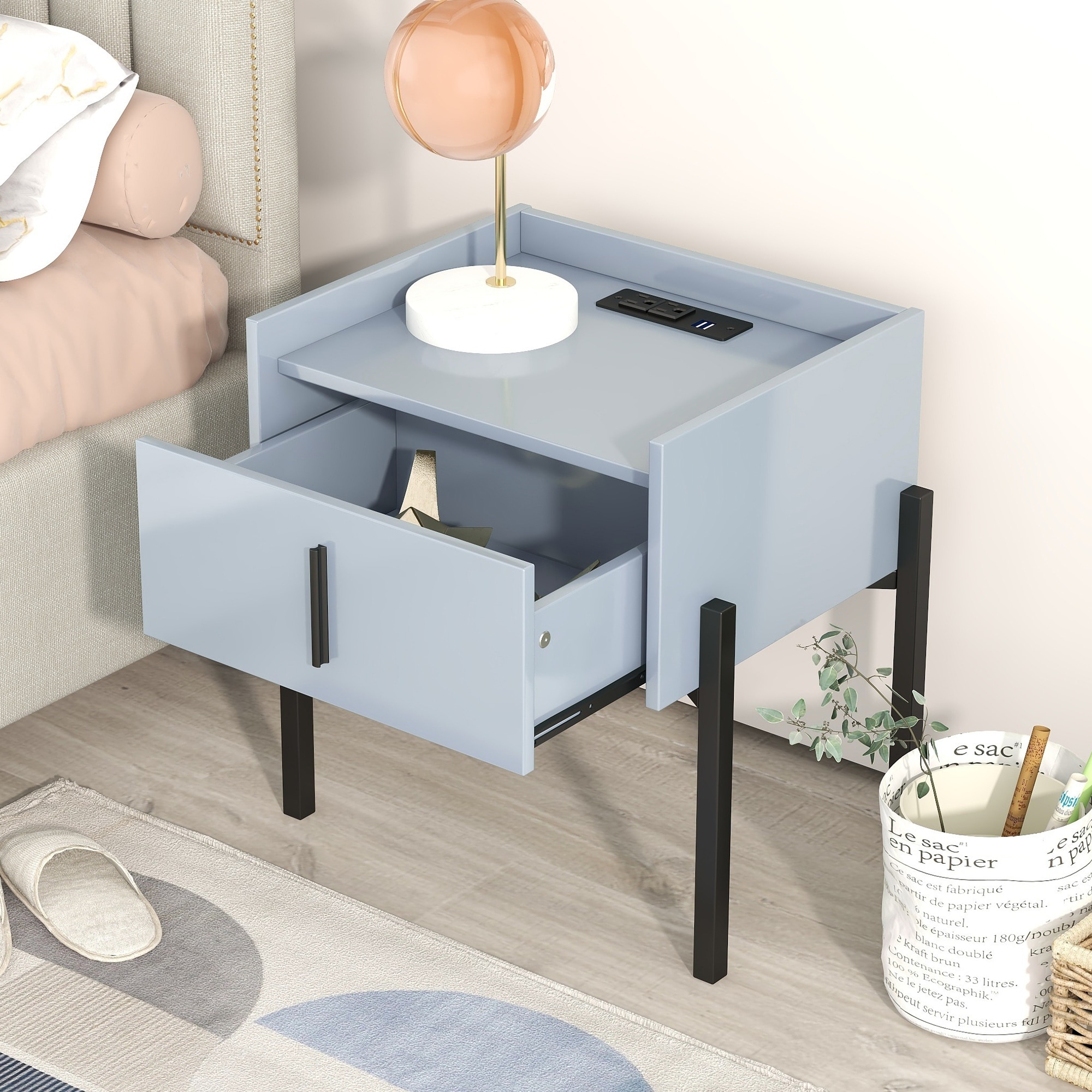 Nightstand with usb cheap charging ports