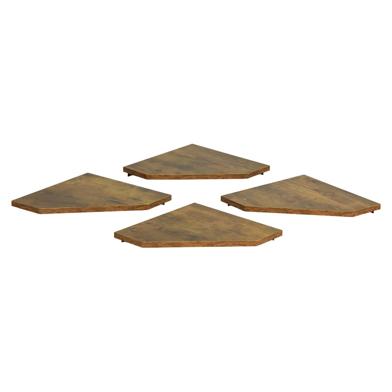 Homy Casa Set of 4 Rustic Wall Mounted Shelves, 12" Square Floating Shelf