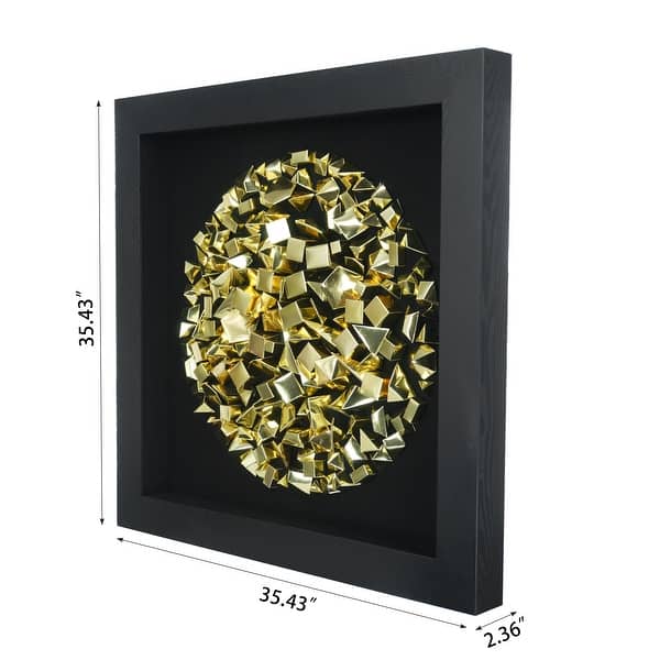 HUJI Abstract Origami Geometry Shadow Box Wall Decor - N/A