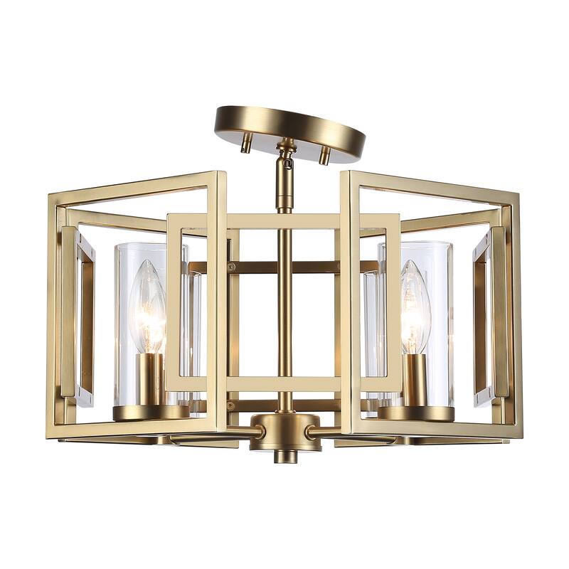 Golden Lighting Marco 4-light Flush Mount in Brushed Champagne Brass