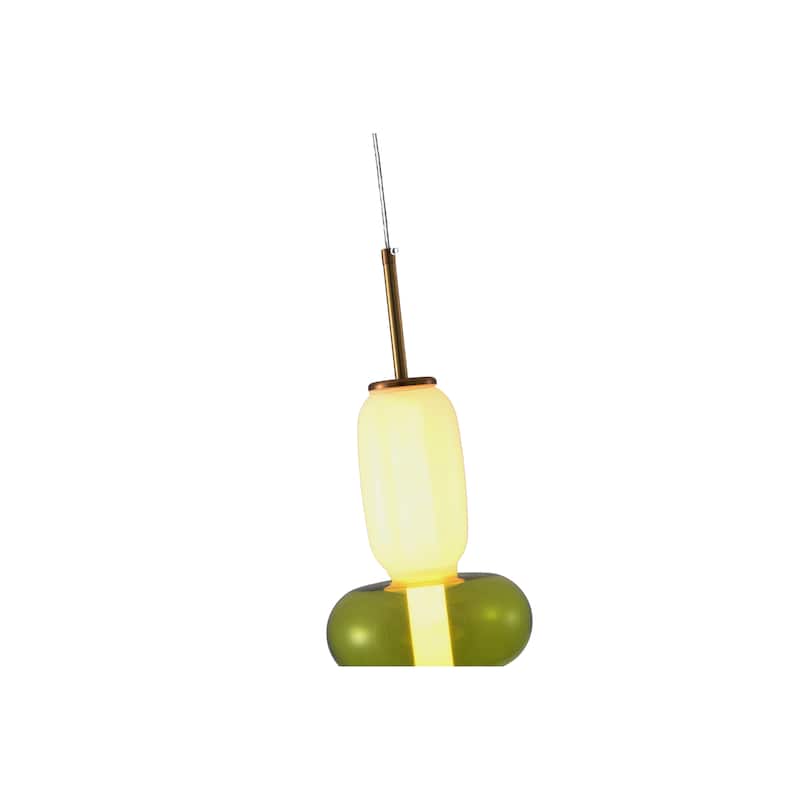 Gold Metal LED Pendant With Glass Shade