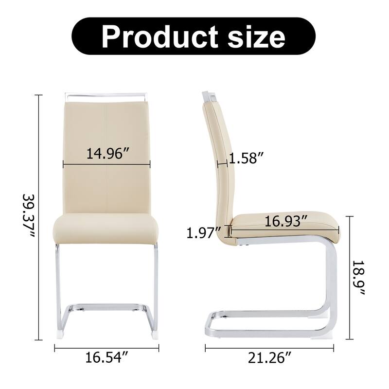 Dining Chairs,PU Faux Leather High Back Side Chair (Set of 4)