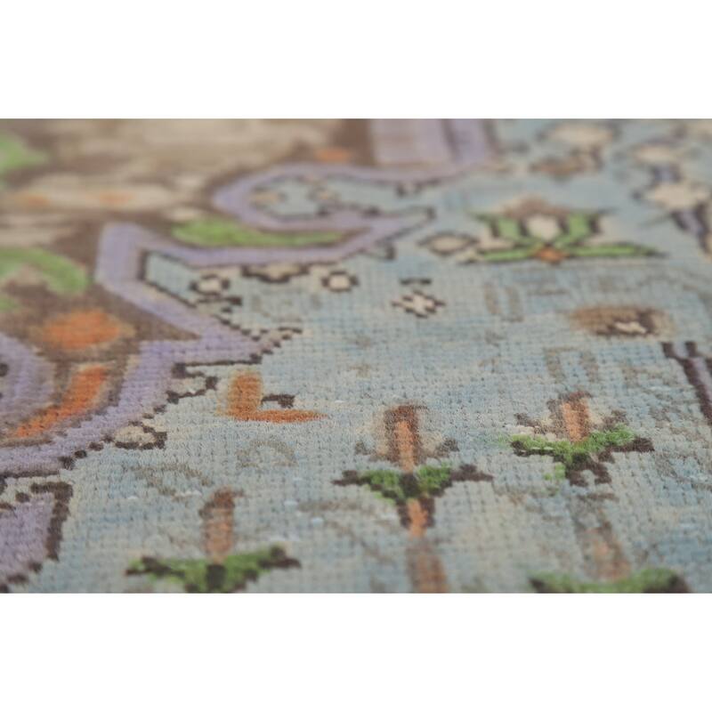 Traditional Tabriz Persian Area Rug Hand-Knotted Geometric Wool Carpet - 6'7"x 9'10"